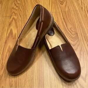 Born Brown Leather Slip-On Loafers